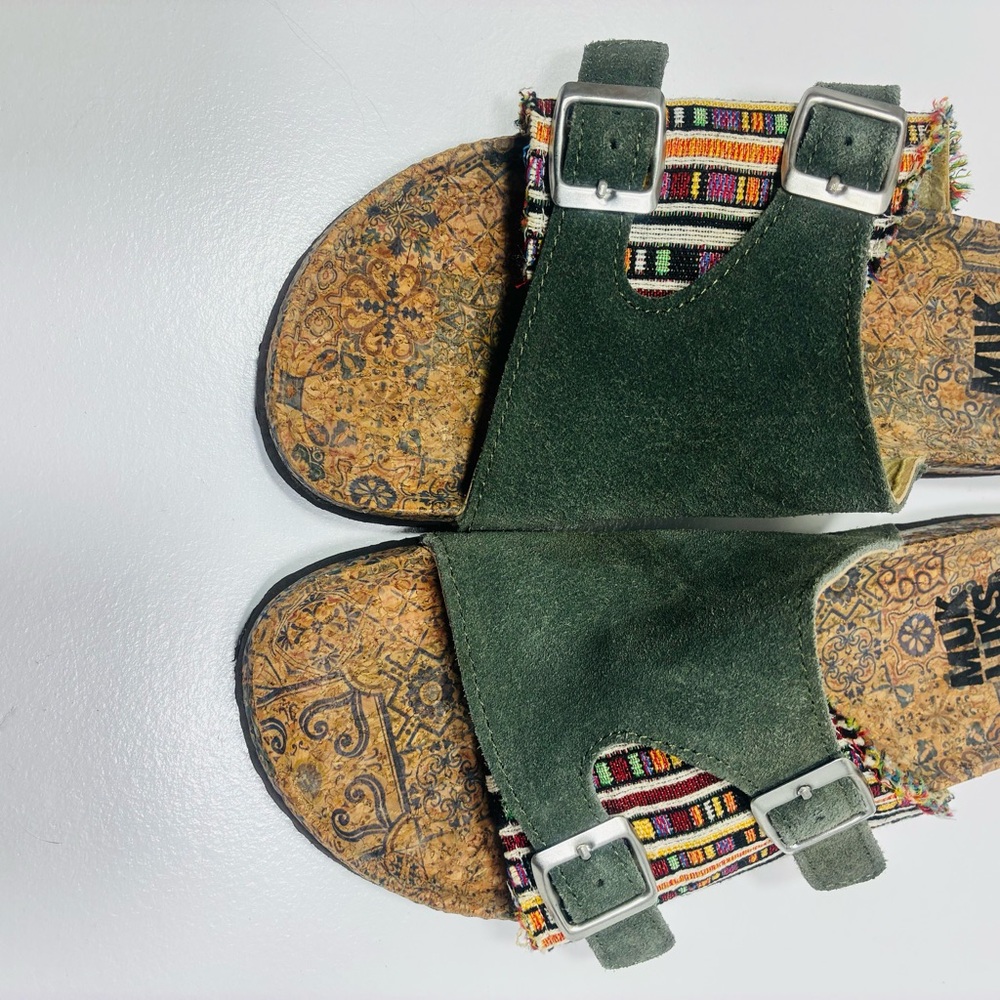 MUK LUKS Women's Valerie Terra Turf Sandals Green Size 8 Lightweight - Picture 4 of 8